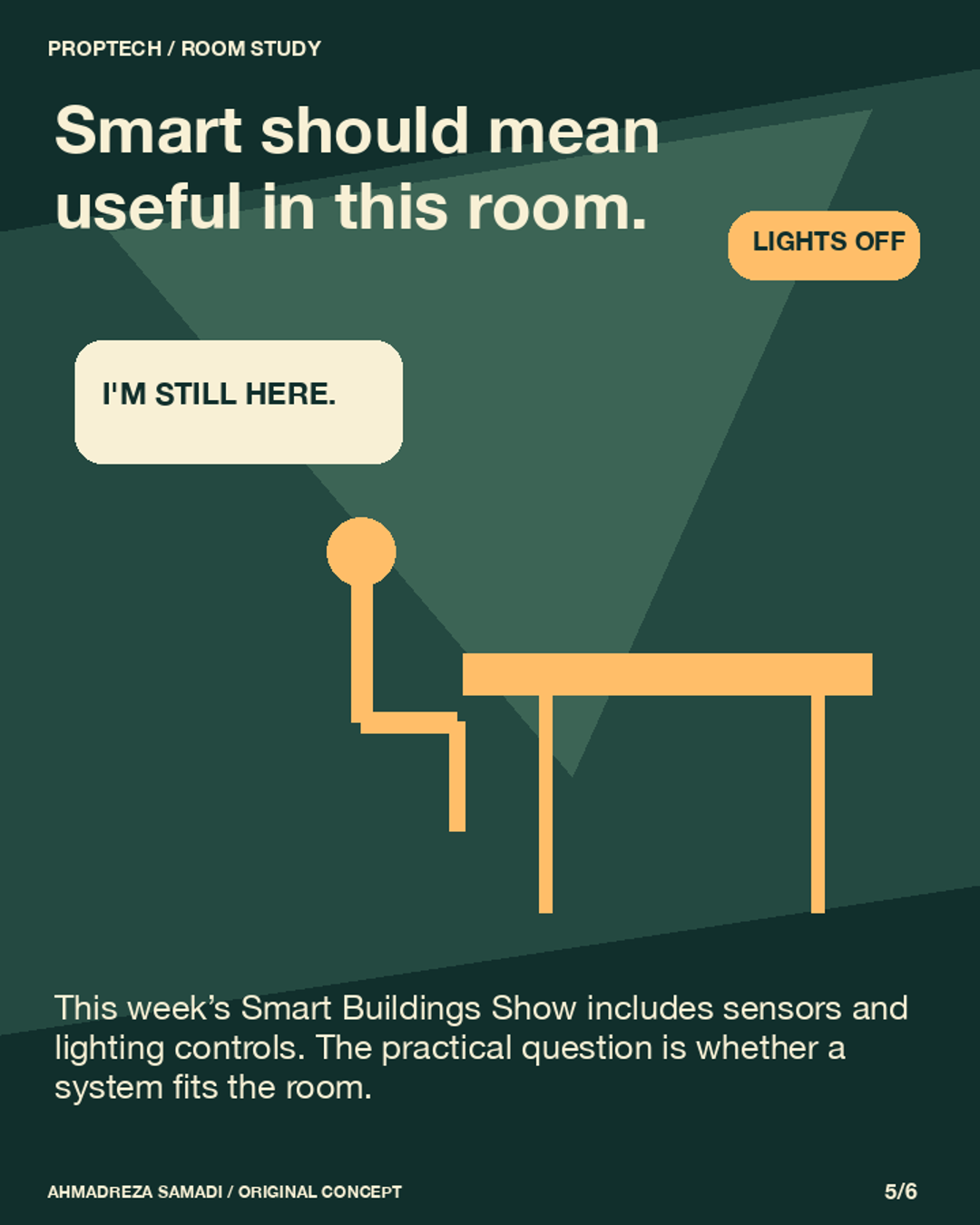 رسم تعليمي خيالي: يحدد منظم Smart Buildings Show في لندن14إلى15أكتوبر ويشمل الحساسات والتحكم بالإضاءة ضمن الموضوعات. لا ندعي حضور الحدث أو نتائجه.